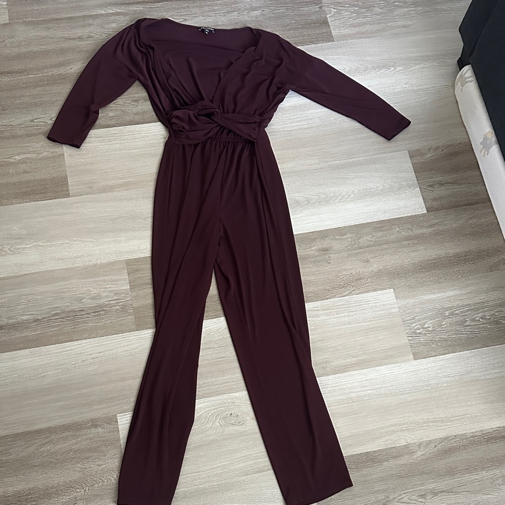 Express Deep Maroon Jumpsuit